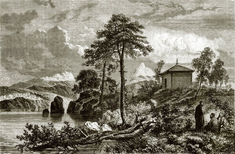 Buriat templo no lago Ikeugun, Mongólia de English School