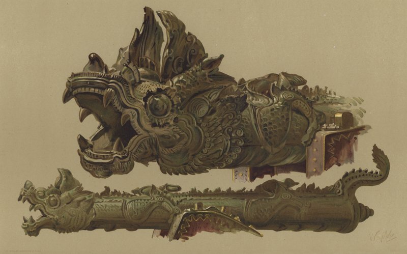 Pistola birmanesa de Mandalay (chromolitho) de English School