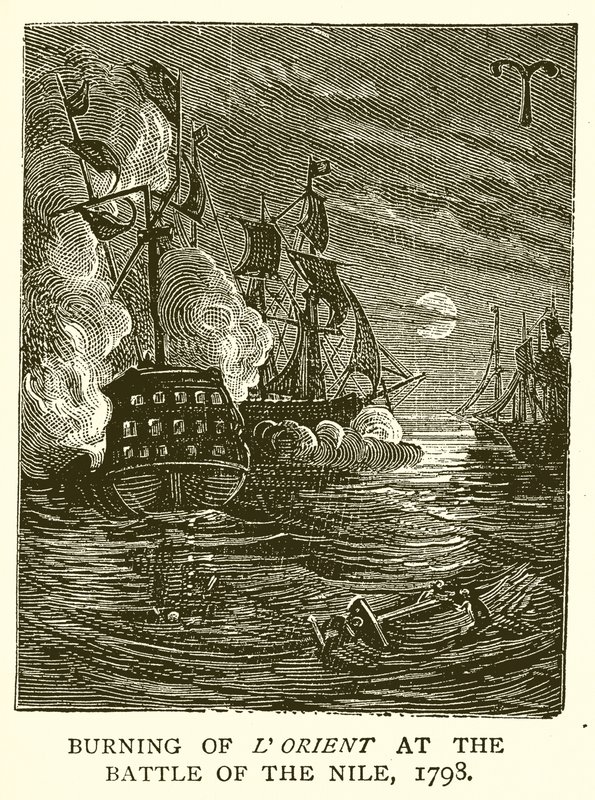 Queima de LOrient na Batalha do Nilo, 1798 de English School