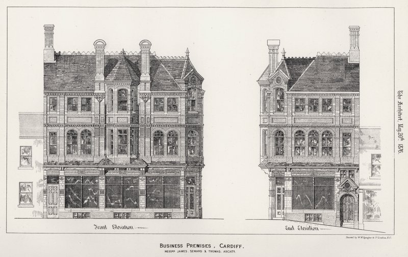 Instalações Comerciais, Cardiff (gravura) de English School