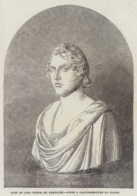 Busto de Lord Byron, de Bartolini (gravura) de English School