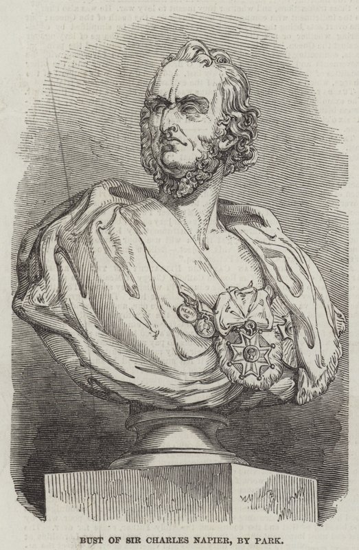 Busto de Sir Charles Napier, por Park (gravura) de English School