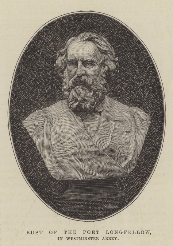 Busto do Poeta Longfellow, na Abadia de Westminster (gravura) de English School