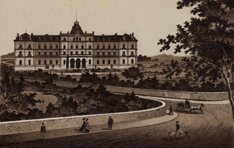 Buxton: O Hotel Palace (litho) de English School