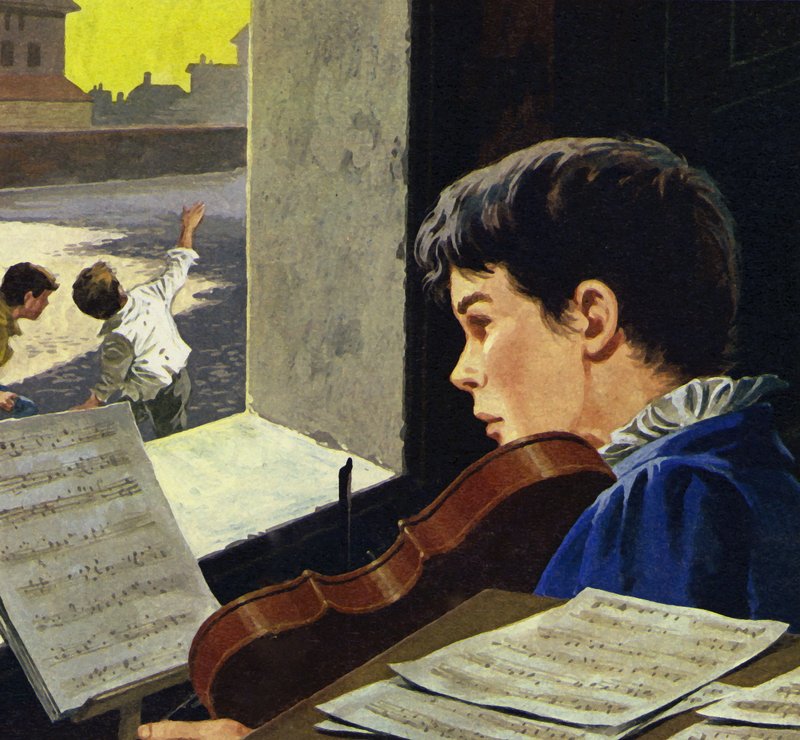 Aos 6 anos, Paganini estava aprendendo a tocar violino de English School