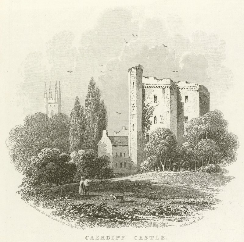 Castelo de Caerdiff (gravura) de English School