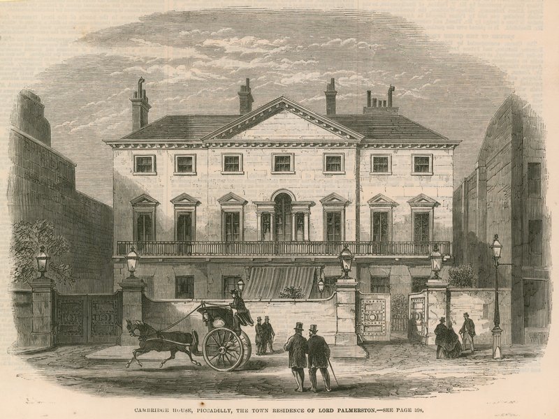 Cambridge House, Piccadilly, Londres, a residência da cidade de Lord Palmerston de English School