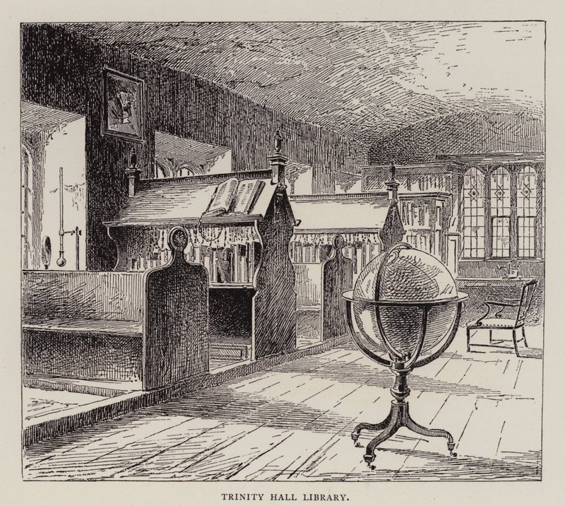 Cambridge: Biblioteca Trinity Hall (gravura) de English School