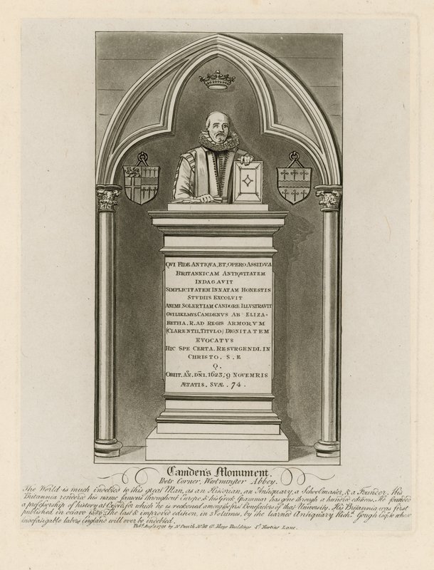 Camdens Monument em Poets Corner de English School