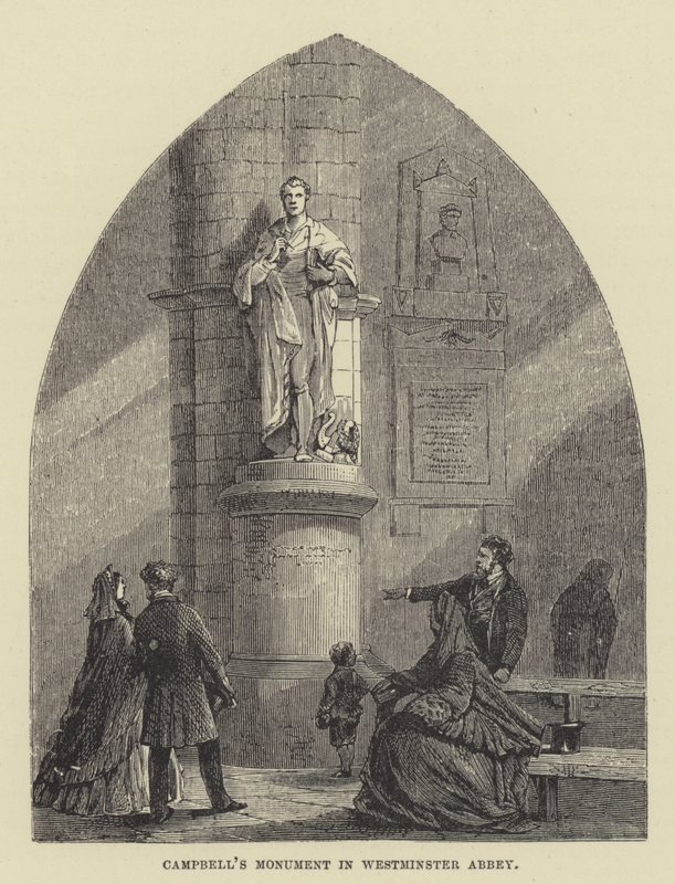 Monumento de Campbell na Abadia de Westminster (gravura) de English School