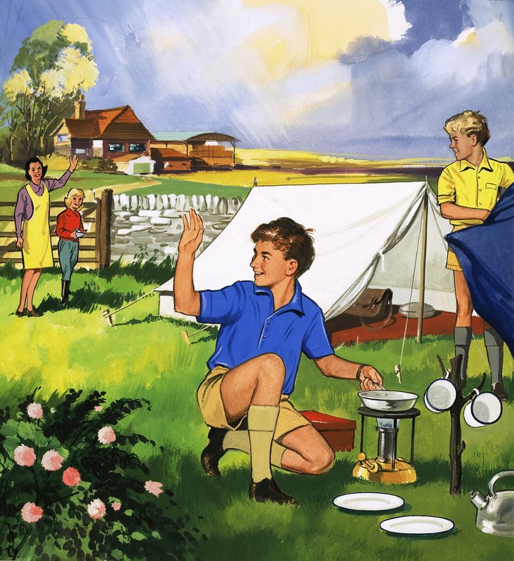 Acampar em uma barraca de English School
