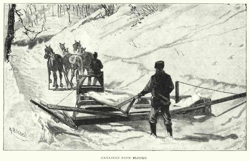 Arado de Neve Canadense (gravura) de English School