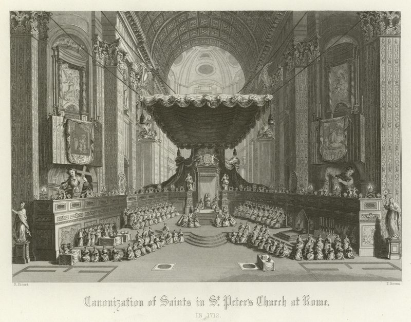 Canonização dos santos na Igreja de São Pedro, Roma, 1712 de English School