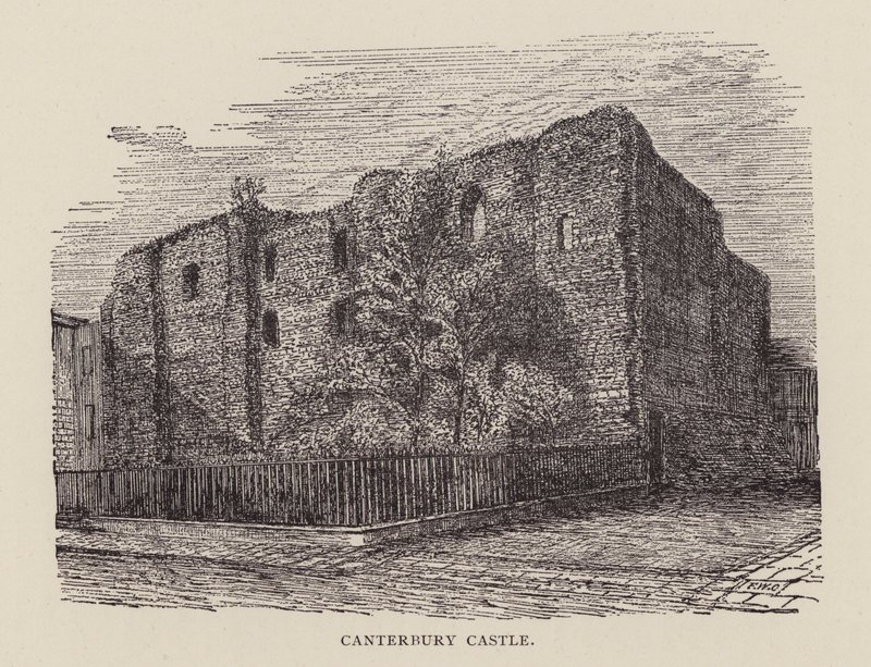Canterbury: Castelo de Canterbury (Litho) de English School