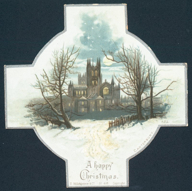 Catedral de Canterbury, cartão de Natal de English School