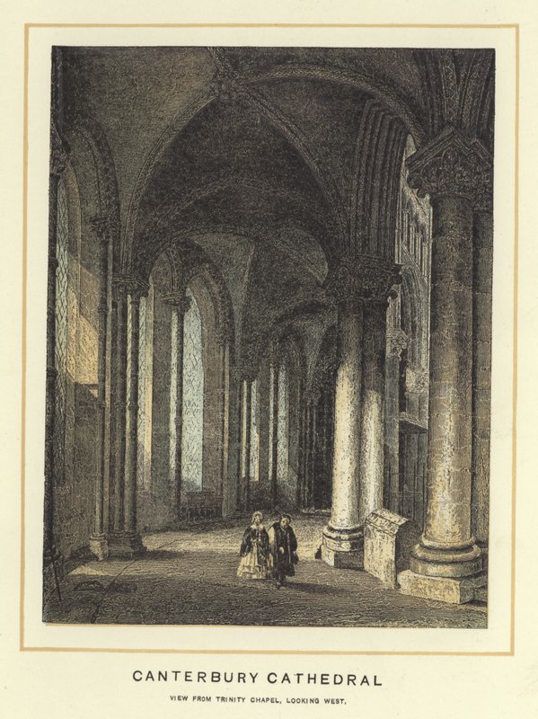Catedral de Canterbury, vista da Capela da Trindade, olhando para o oeste de English School