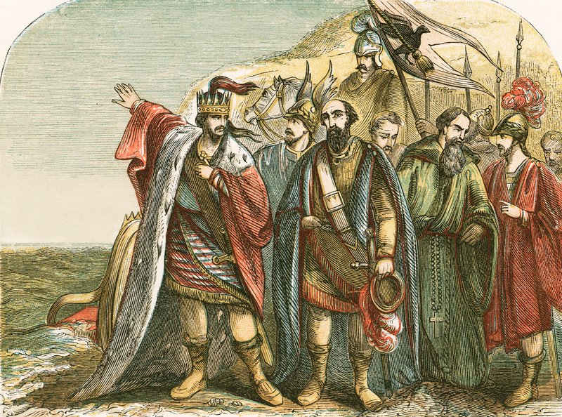 Canute reprovando seus cortesãos de English School