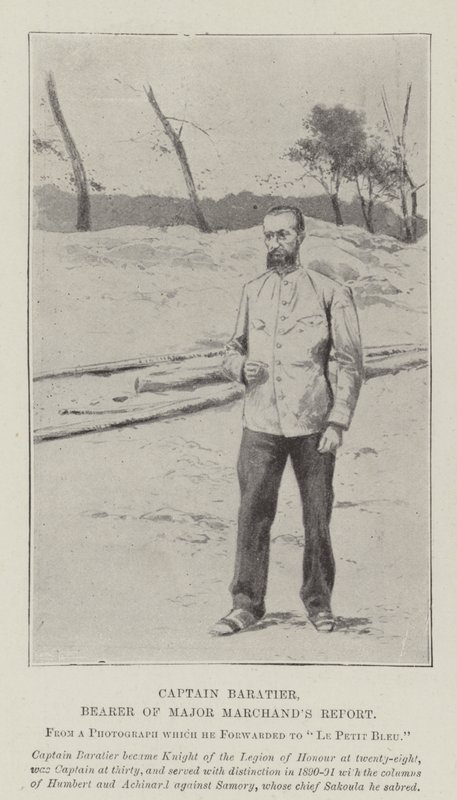 Capitão Baratier, Portador do Relatório do Major Marchand (litho) de English School