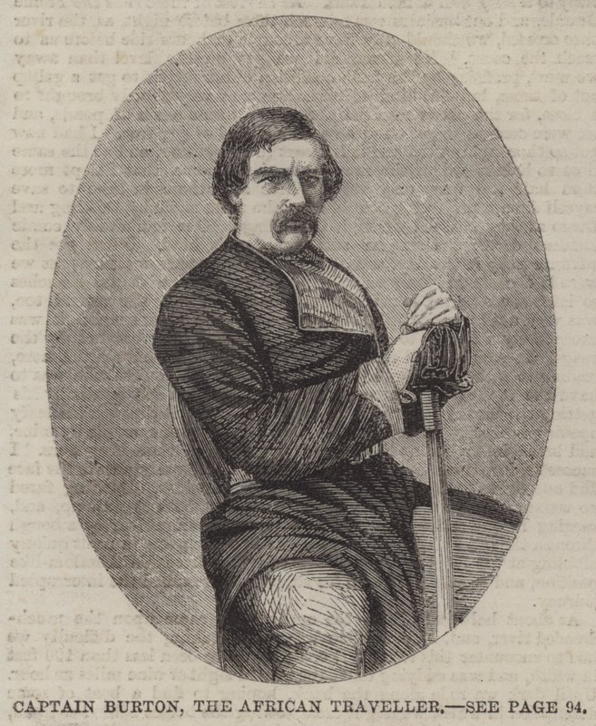 Capitão Burton, o Viajante Africano (gravura) de English School