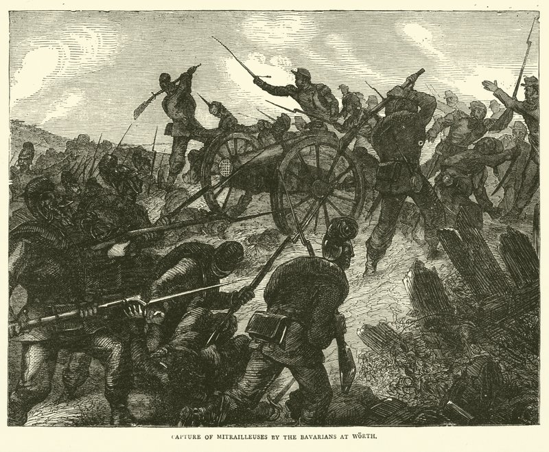 Captura de Mitrailleuses pelos bávaros em Worth, agosto de 1870 de English School