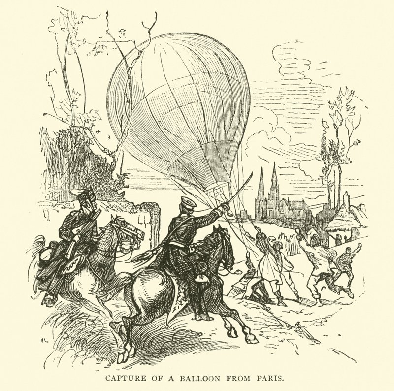 Captura de um balão de Paris, janeiro de 1871 de English School