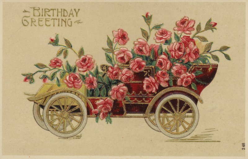 Carro enfeitado com flores (cor litho) de English School