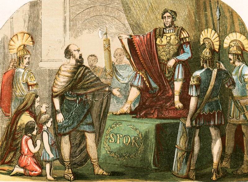 Caractacus antes do imperador romano Cláudio de English School