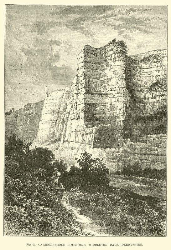 Calcário Carbonífero, Middleton Dale, Derbyshire de English School