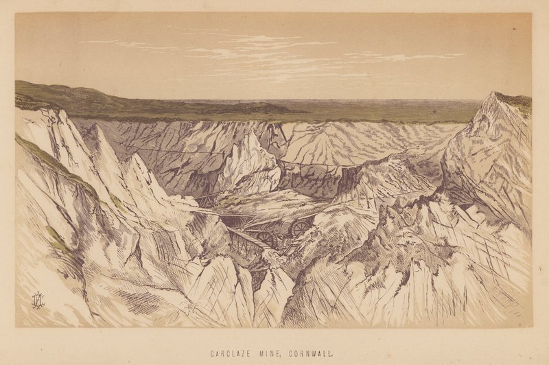 Mina de Carclaze, Cornualha (litografia) de English School