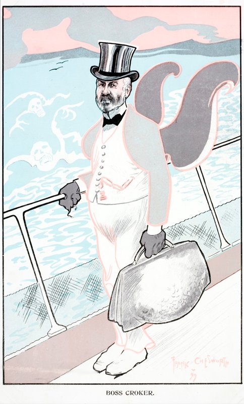 Caricatura de Richard "Boss" Croker, político americano (litografia a cores) de English School
