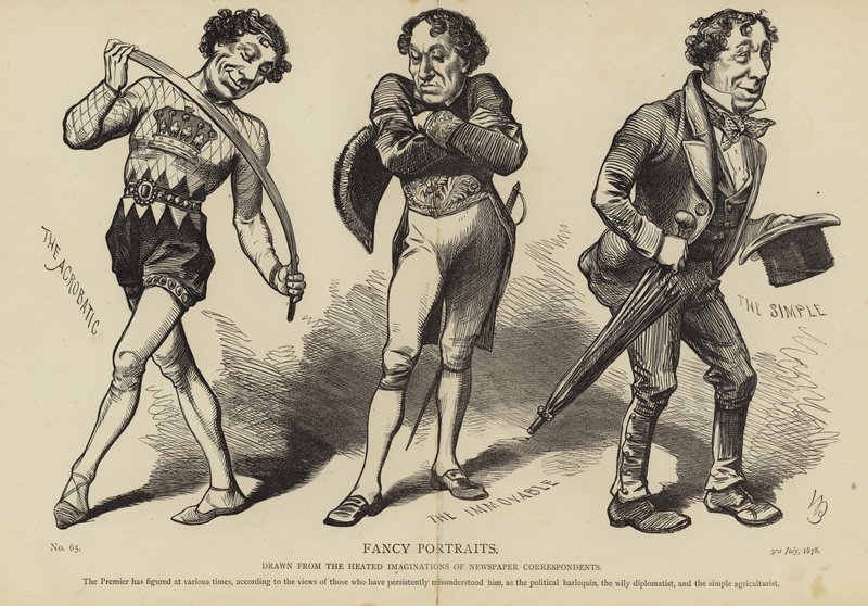 Caricaturas de Benjamin Disraeli de English School