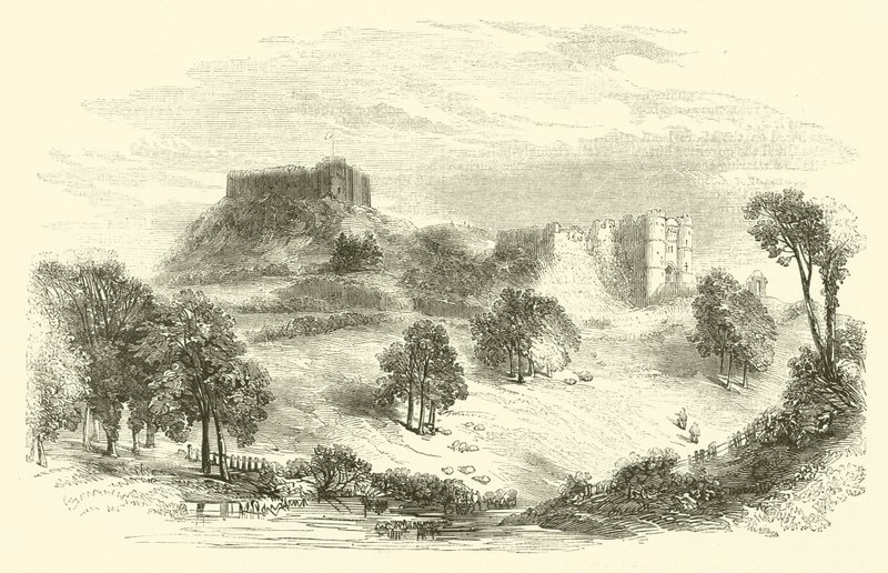 Castelo de Carisbrook (gravura) de English School