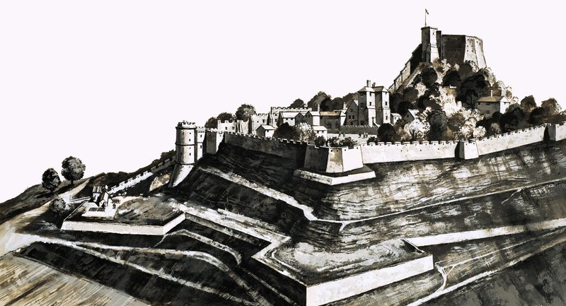 Castelo de Carisbrooke na Ilha de Wight de English School