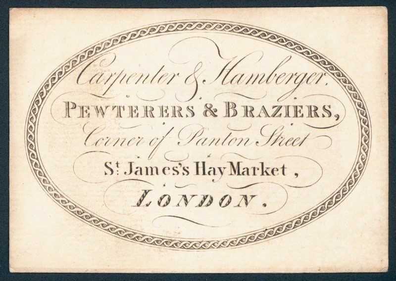 Carpinteiro e hamberger, cartão de comércio de English School