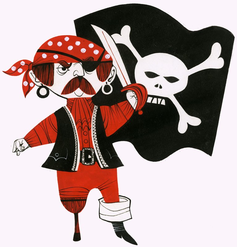Pirata dos desenhos animados de English School