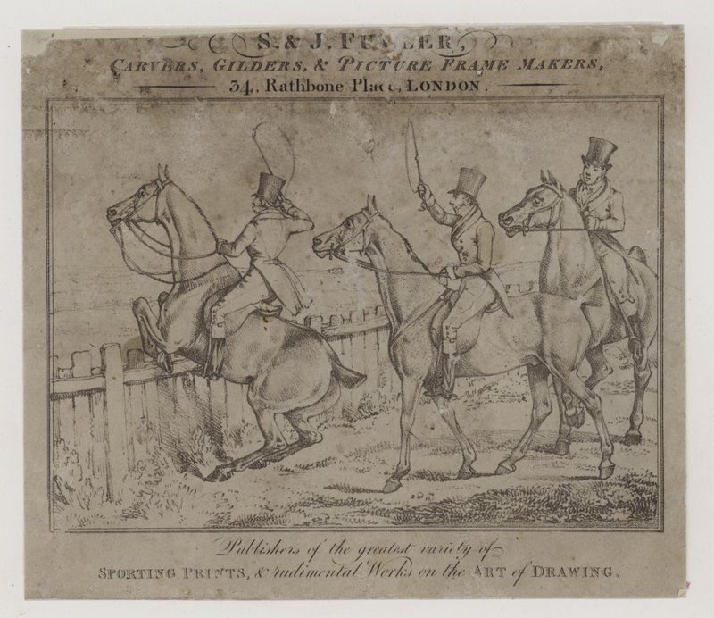 Escultores e douradores, S e J Fuller, cartão de comércio de English School