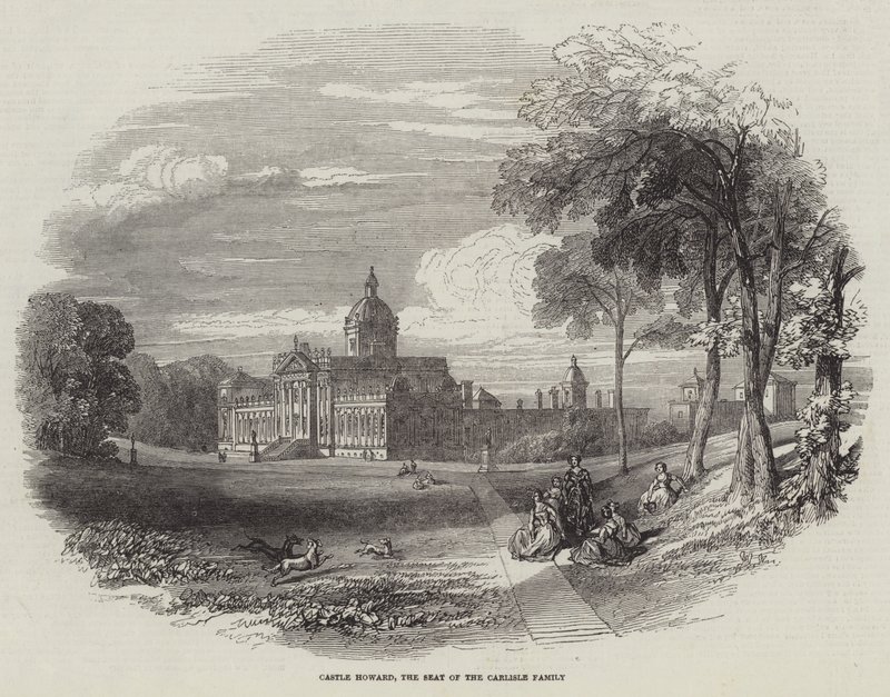 Castelo Howard, a Sede da Família Carlisle (gravura) de English School