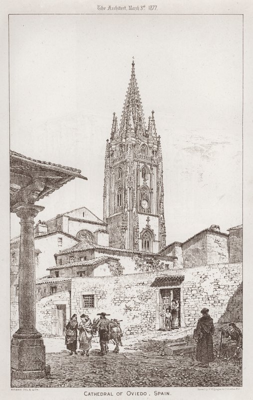 Catedral de Oviedo, Espanha (gravura) de English School