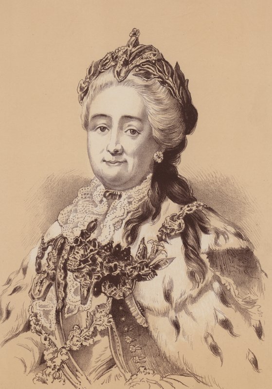 Catarina, a Grande, Imperatriz da Rússia (litografia) de English School