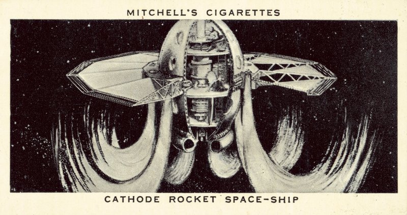 Nave espacial de foguetão catódico (litografia) de English School