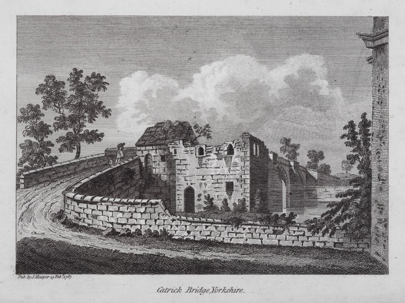 Catrick Bridge, Yorkshire (gravura) de English School