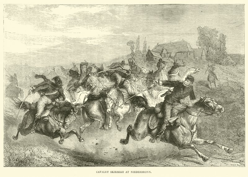 Cavalaria Escaramuça em Niederbronn, julho de 1870 de English School