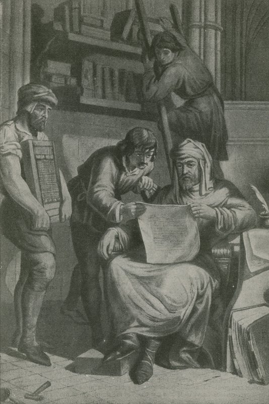 Caxton examina sua primeira prova de English School