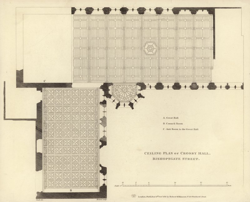 Plano de teto do Crosby Hall de English School