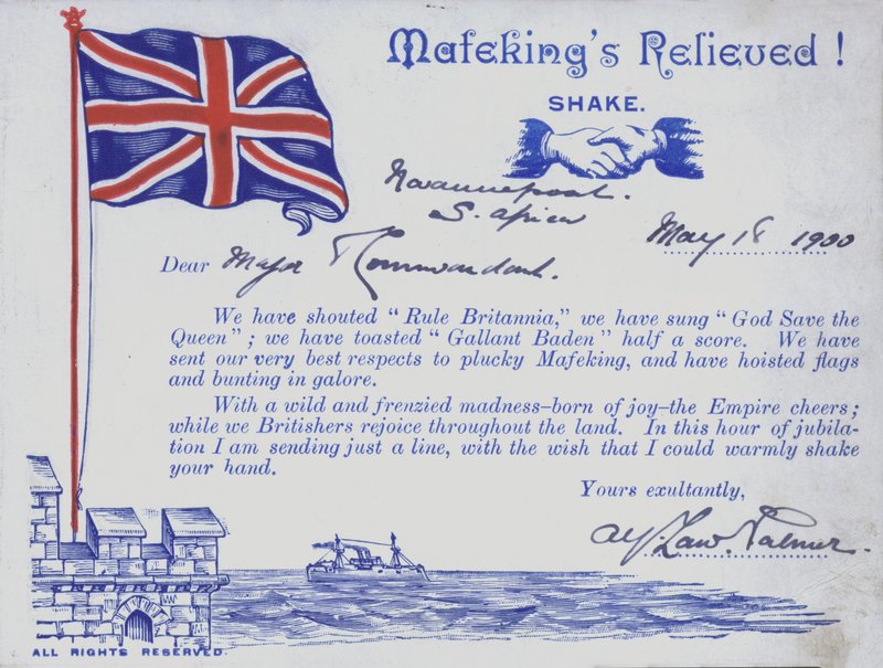 Celebrando o alívio de Mafeking, África do Sul, Guerra da Boer de English School