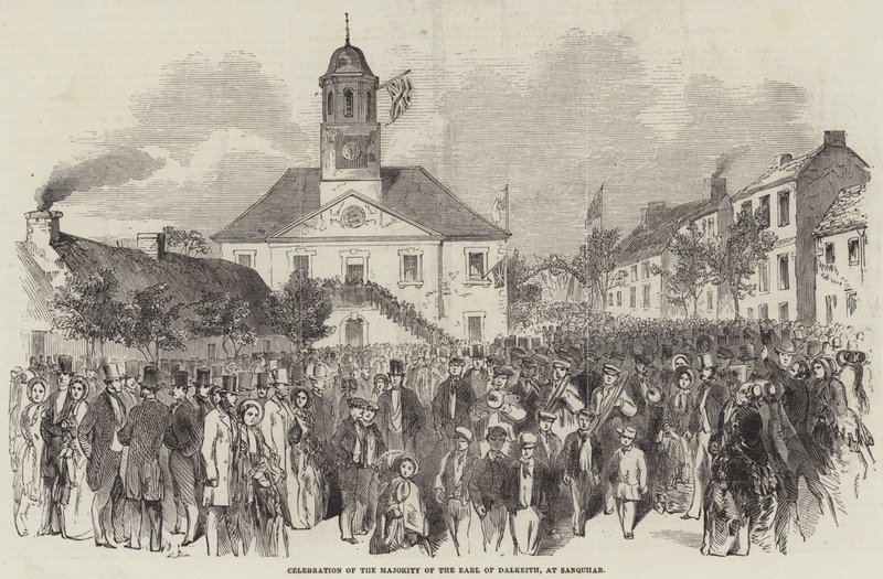 Celebração da Maioria do Conde de Dalkeith, em Sanquhar (gravura) de English School