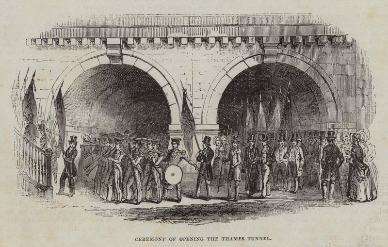 Cerimônia de abertura do Thames Tunnel, 1843 de English School