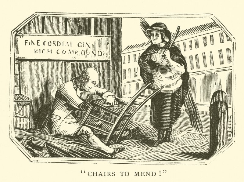 Remetente de cadeira (xilogravura) de English School