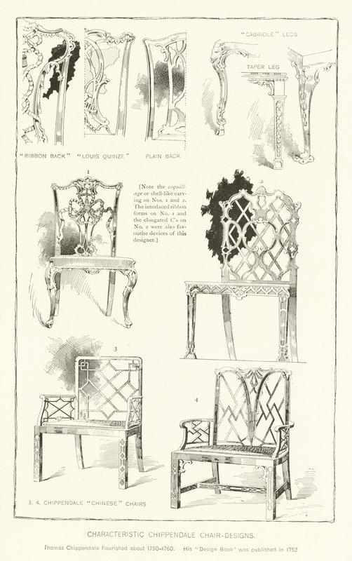 Característica Chippendale Cadeira-Designs de English School