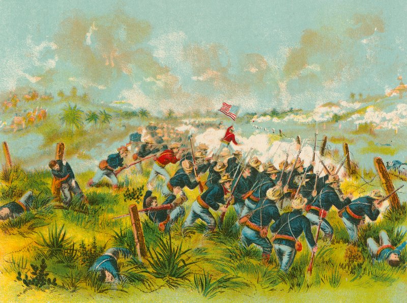 Carga das tropas americanas em San Juan Hill, 1 de julho de 1898 de English School